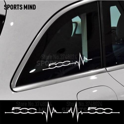 5 Pairs Vinyl Car-Styling For FIAT 500 ABARTH Exterior Accessories Automobiles Car Body Window Trunk Tail Stickers Decals