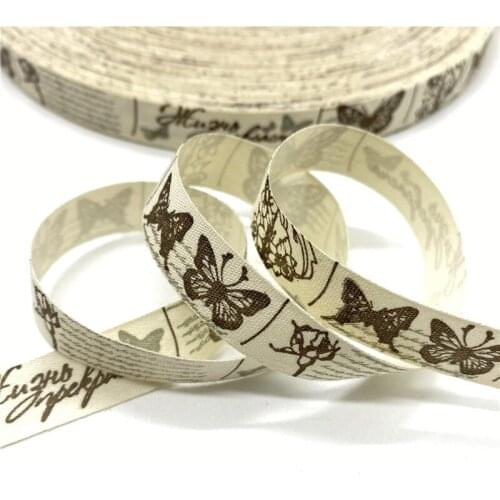 5Yards 15mm Cotton Ribbon Black and white pattern Printed Cotton Ribbons For Wedding Christmas Decoration DIY Sewing Fabric #12