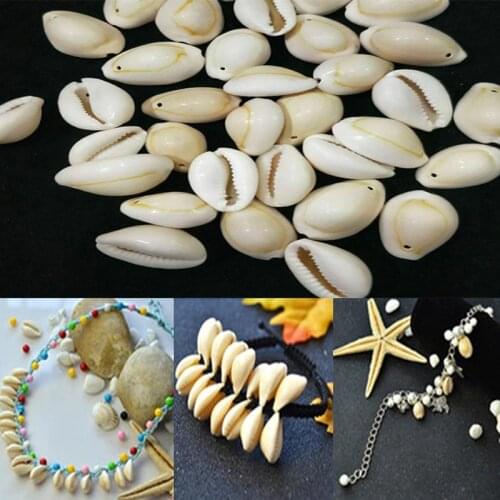 50pcs White DIY Sea Shell Charm Beads Beach Jewelry Accessories for Women Sea Shells Earrings Bracelet Necklace diy