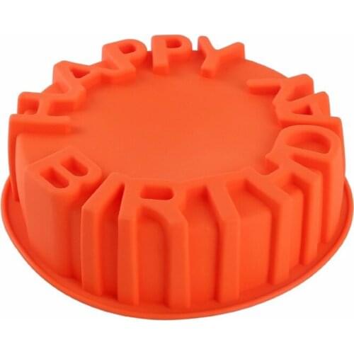 6'' Round Happy Birthday Letters Baking Cake Pan Mold DIY Decorating Tool Kitchen Accessories Silicone Baking Pastry Tool