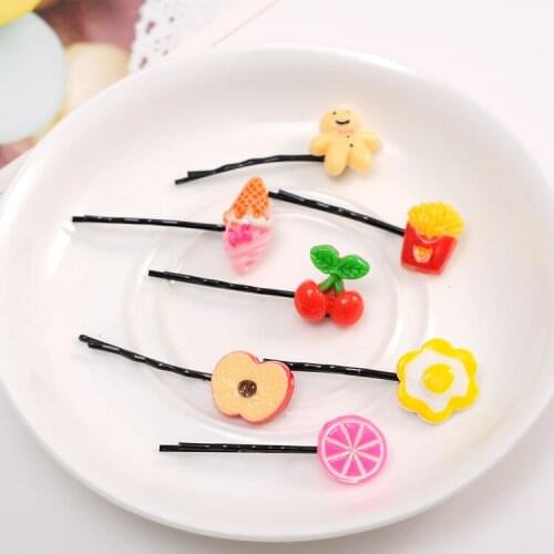 8PCS Fashion Hair Barrette Hairpins Hair Clips Accessories For Women Girls Hairgrip Fruit geometry Hairclip Ornaments Headwear