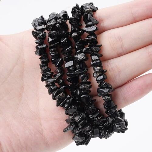 Black Agates Beads Natural Irregular Stone Bead for Jewelry Making DIY Charm Bracelet Necklace Earrings Accessories 15'' /Strand