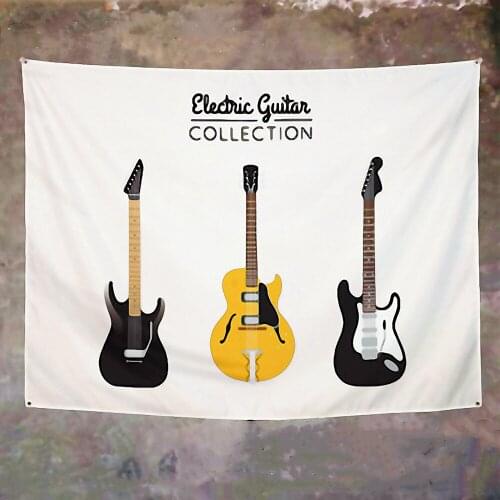 ELECTRIC Guitarist Poster Banner Musical Instruments Flags Wall Art Canvas Painting Rock Music Hanging Cloth Living Room Decor