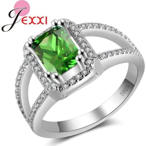Cubic Zirconia 925 Sterling Silver Unique Hollow Style Attractive Polychromatic Female Jewelry Ring Girlfriend Likes Item