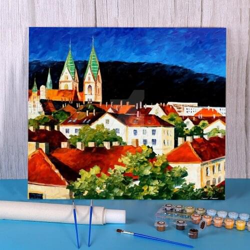 Germany Freiburg Paint By Numbers Package Oil Paints 50*70 Canvas Pictures Home Decor For Adults Handiwork Handicraft