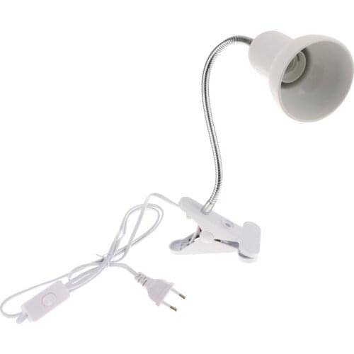 Flexible Reptile Lamp Holder Light Bulb Clip Table Lamp Holder EU Plug