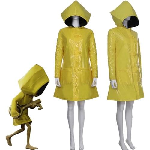 Halloween Little Nightmares Trench Cosplay Witch Costume For Kids Clothing Yellow Raincoat Outer Wear