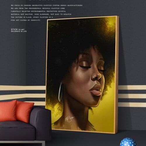 African Black Women Figure Paintings On Canvas Print Wall Art Poster Cuadros Modern Living Room Home Decoration Picture Painting