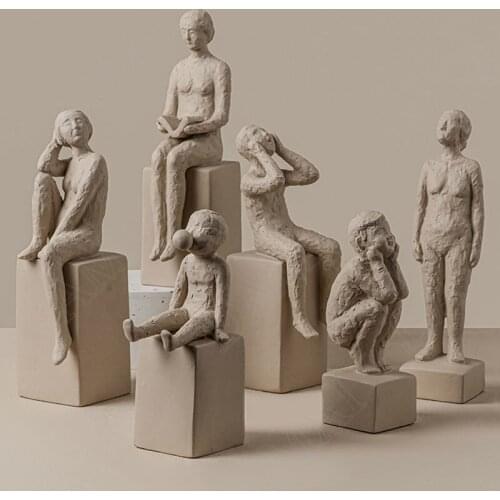 Creativity Ceramic Figurines Handmade Desktop Miniature Statue Living Room Decorative Statue European Home Decoration Ornaments