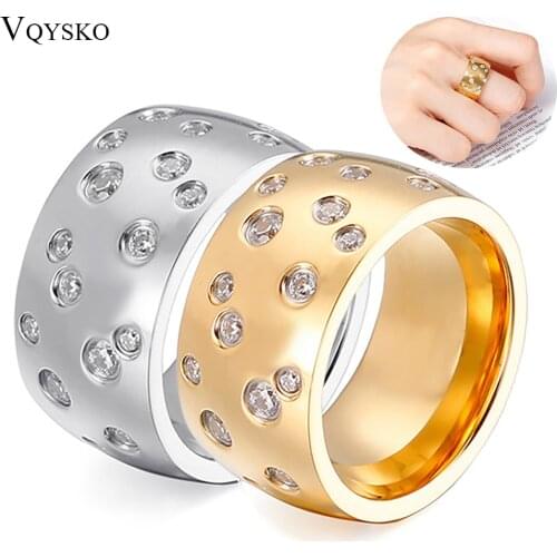 Trendy Stainless Steel Love Gift Ring for Women Shining CZ Crystal Rings Luxury Brand Jewelry Wedding Accessories Wholesale