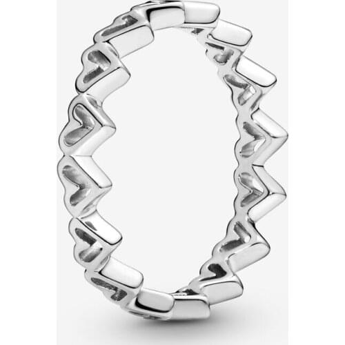 Freehand Hearts Rings for Women 925 Sterling Silver Wedding Engagement Ring Elegant Fine Jewelry Wholesale