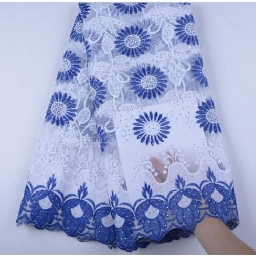 Latest African Lace Fabric 2019 High Quality Lace French Mesh Fabric Beaded Stones Nigerian Net Laces Fabrics For Dress S1552