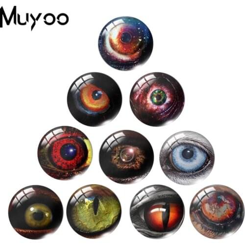 2019 New Animal Eye Glass Dome Cabochon Round Wolf Eagle Eye Cabochons Handmade Photo Jewelry