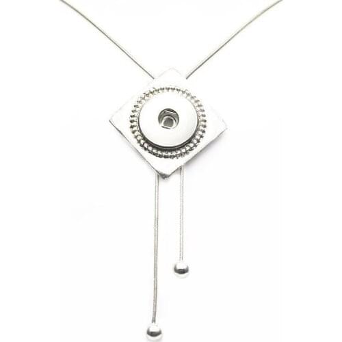 New Arrival 1pcs/lot Crystal Snap Buttons Necklace long Snake Chain 50cm Alloy pendants for women Necklace