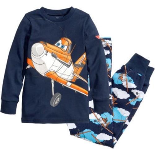 New Cartoon Kids Planes Pajamas Set Boys Long Sleeve Spring Autumn Sleepwear Clothing Baby Lovely Pyjamas Suit Children Costumes