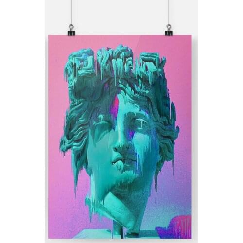 Vaporwave Sculpture Abstract Art Poster Canvas Painting Wall Art Decor Living Room Bedroom Study Home Decoration Prints