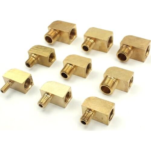 M6 M8 M10 1/8" BSP Male To Female Thread Brass 90 Degree Elbow Tube Pipe Fitting Connector Adapter For Oil Lubrication System