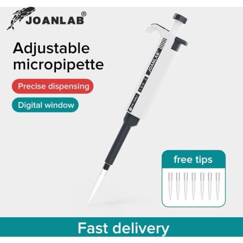 JOANLAB Laboratory Pipette Plastic Pipettes Dropper Manual Digital Adjustable Micropipette Lab Equipment With Pipette Tips