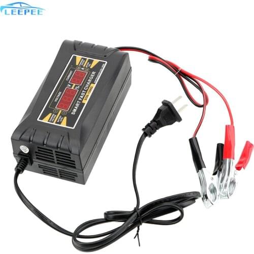 12V 6A Full Automatic Battery-chargers Digital LCD Display Car Battery Chargers Power Puls Repair Chargers Lead Acid US EU Plug