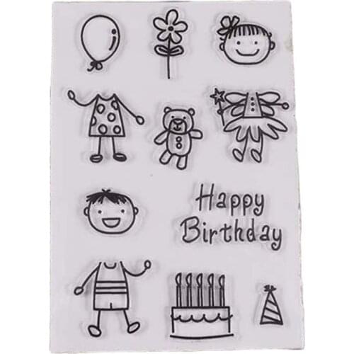 Girl and boy transparent clear stamp for DIY Scrapbooking/Card Making/Kids Christmas Fun Decoration Supplies