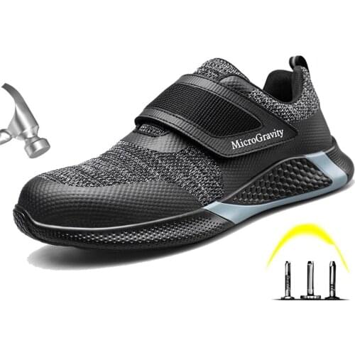 Drop Shipp Fashion Mens Steel Toe Work & Safety Shoes Men Anti Smashing Puncture Proof Indestructible Work & Safety Boots Shoes