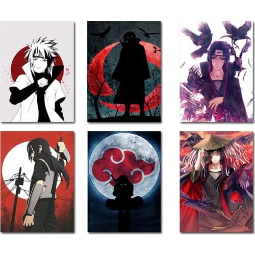Naruto Modern Japanese Classic Anime Uchiha Sasuke Art Wall Picture Poster Living Room Bedroom Decoration Canvas Painting Cudros