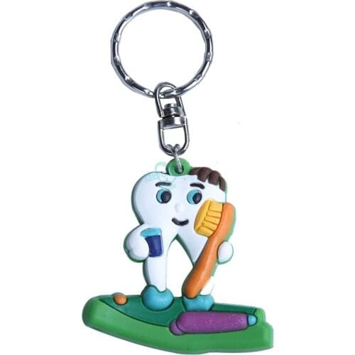 Dental Gift Cute football Keychain Dentist Decoration Tooth Model Shape Dental Clinic Gift Dental Accessories