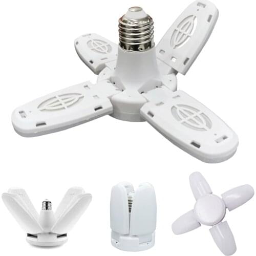 38W Super Bright LED Light Bulbs Industrial Lighting E27 Ceiling Fan LED Garage Light Deformable Folding Lamp for Workshop Home