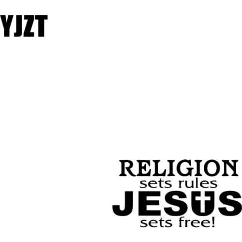 YJZT 12.7CM*6.5CM RELIGION SETS RULES JESUS SETS FREE Vinyl Car Motorcycle Sticker Decals Black/Silver C13-000158