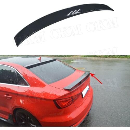 Carbon Fiber Rear Spoiler for Audi A3 S3 RS3 2014 -2018 FRP Boot Tail Racing GT Wings Car Styling