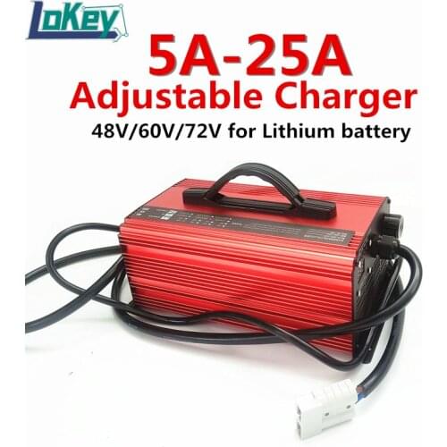 5A to 25A Adjustable Charger 13S 17S 18S 20S 21S Lifepo4 12S 16S 20S 21S Li ion 48V 60V 72V Lithium battery charger