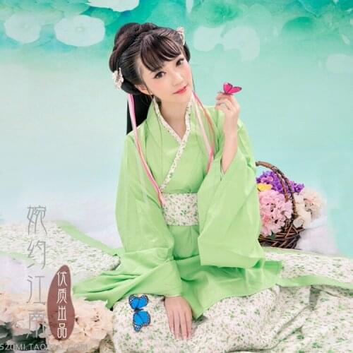 Ying Qing Jiang Fresh Aesthetic Green Hanfu Costume for Women Photography Costume