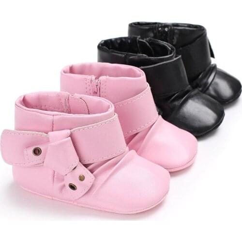 Winter Warm Baby Girl PU Leather Shoes Lace-up Soft Fur Shoes Prewalker Walking Toddler Baby Boys Shoes Winter Boots For Baby