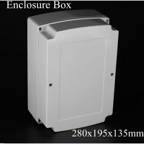 1 piece/lot) 280x195x135mm Grey ABS Plastic IP65 Waterproof Enclosure PVC Junction Box Electronic Project Instrument Case