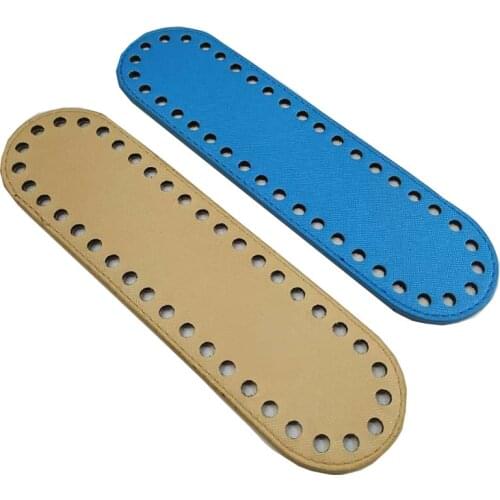 1PC Oval Bag Bottom For Knitting Bag PU leather Long Bottom For Shoulder Handbag Handmade DIY Replacement Bag Accessories