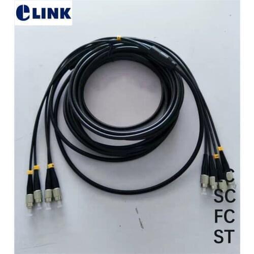 100M TPU Fiber optic Patchcords 4 cores waterproof LC SC FC Armored patch lead cable Outdoor SM MM FTTA jumper 4 fibers 5.0mm