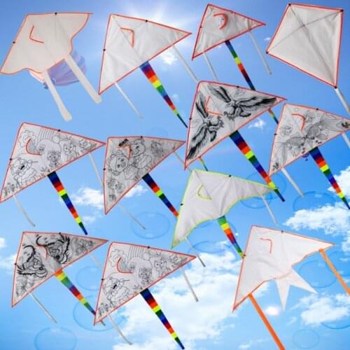2020 DIY Lightweight Graffiti Kite 1 Set Outdoor Diy Kite for Creative Kite Kit Flying Toys Children Kids gift Drop shipping