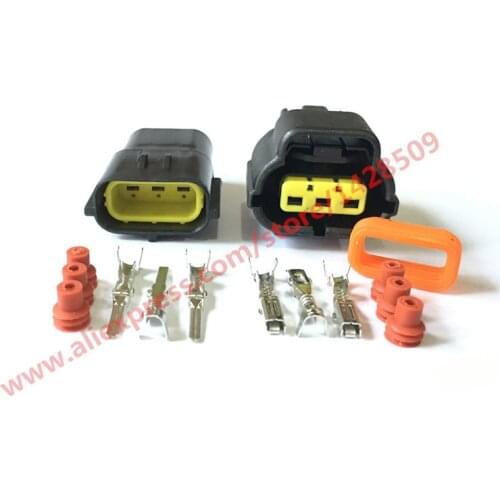 5 Set 3 Pin 174359-2 174357-2 Female Male Way Waterproof Wire Connector Plug Car Auto Sealed Car Truck Denso Connectors