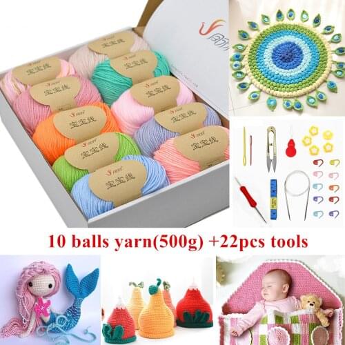 500g 10balls/lot Milk Cotton Yarn Baby Wool Yarn for DIY Knitting Children Hand Knitted Yarn Knit Blanket Crochet Yarn