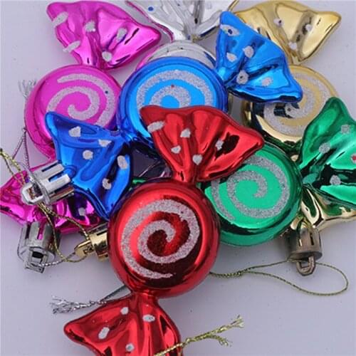 6pcs/BOX High Quality Christmas Candy Shape Pendant Christmas Tree Ornament Xmas Decor for Home