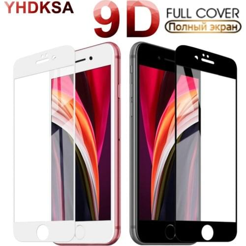9D Full Cover Protection Glass For iPhone 7 8 6 6S Plus Tempered Screen Protector For iPhone 5 5C 5S SE 2016 2020 Glas Film Case