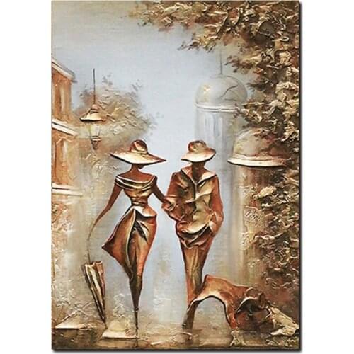 Abstract couple diy diamond painting Rainy full square round drill 5d diamond embroidery sale Romantic Couples living room decor