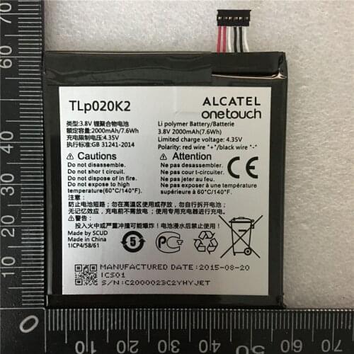 2000mAh Battery For Alcatel One Touch Idol 3(4.7) 6039 6039H 6039Y 6039K 6039 TLP020K2/tlp020kj Batteries