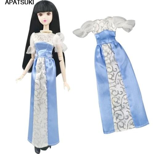White Blue Doll Dress For Barbie Doll Clothes Princess Outfits Dancing Costume Party Gown For 1/6 BJD Dolls Kids & Baby DIY Toys