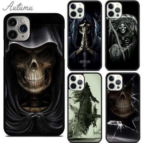 Grim Reaper Skull Phone Case for iPhone 11 12 Pro Max mini X XR XS SE 2020 5 6S 7 8 Plus Samsung Galaxy S8 S9 S10 Cover shell