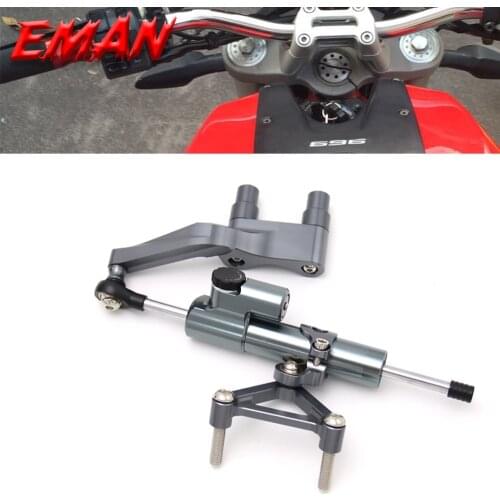 For DUCATI 696 796 795 1100 Monster Adjustable Motorcycles Steering Stabilize Damper Bracket Mount Kit CNC Aluminum