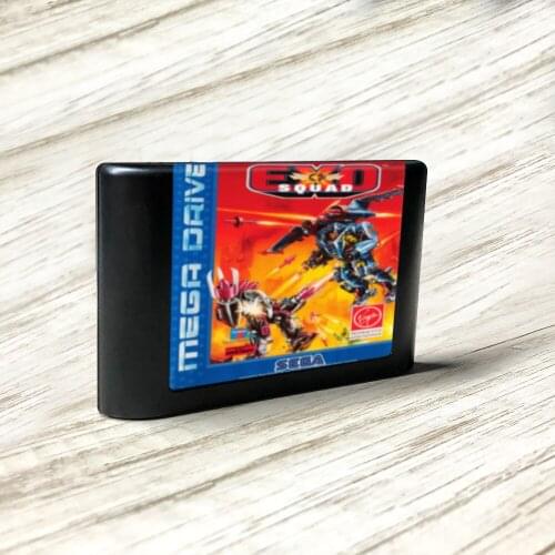 Exo Squad - EUR Label Flashkit MD Electroless Gold PCB Card forSega Genesis Megadrive Video Game Console