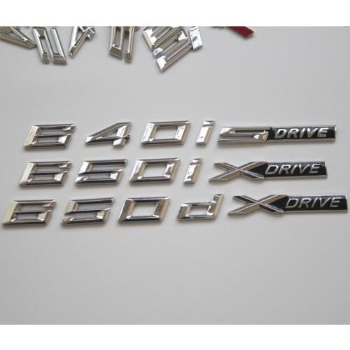 Chrome Letters Trunk Emblem Emblems Badges for BMW F13 Coupe 640i 650i 640d 650d XDrive SDrive