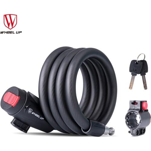 WHEEL UP 1.2m 1.5m 1.8m Anti Theft Cable Lock Steel Wire Safe Road Bike Security Steel Key Bicycle Lock