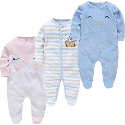 Baby Cartoon Footies Newborn Onesie Infant Clothing Boys Girls Pajamas Animal Jumpsuit Toddler Costumes Flannel Baby Rompers